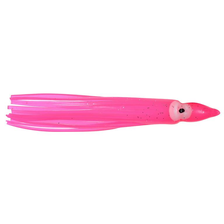 Danielson Rigged Mini Squid Bait Saltwater Trolling Lure, Hot Pink, 2 1/2,  4-pack 