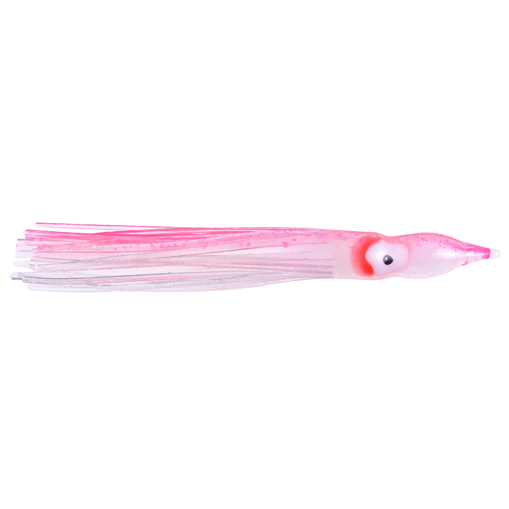 Danielson Rigged Mini Squid Bait Saltwater Trolling Lure, UV Clear/Pink, 2  1/2, 4-pack 