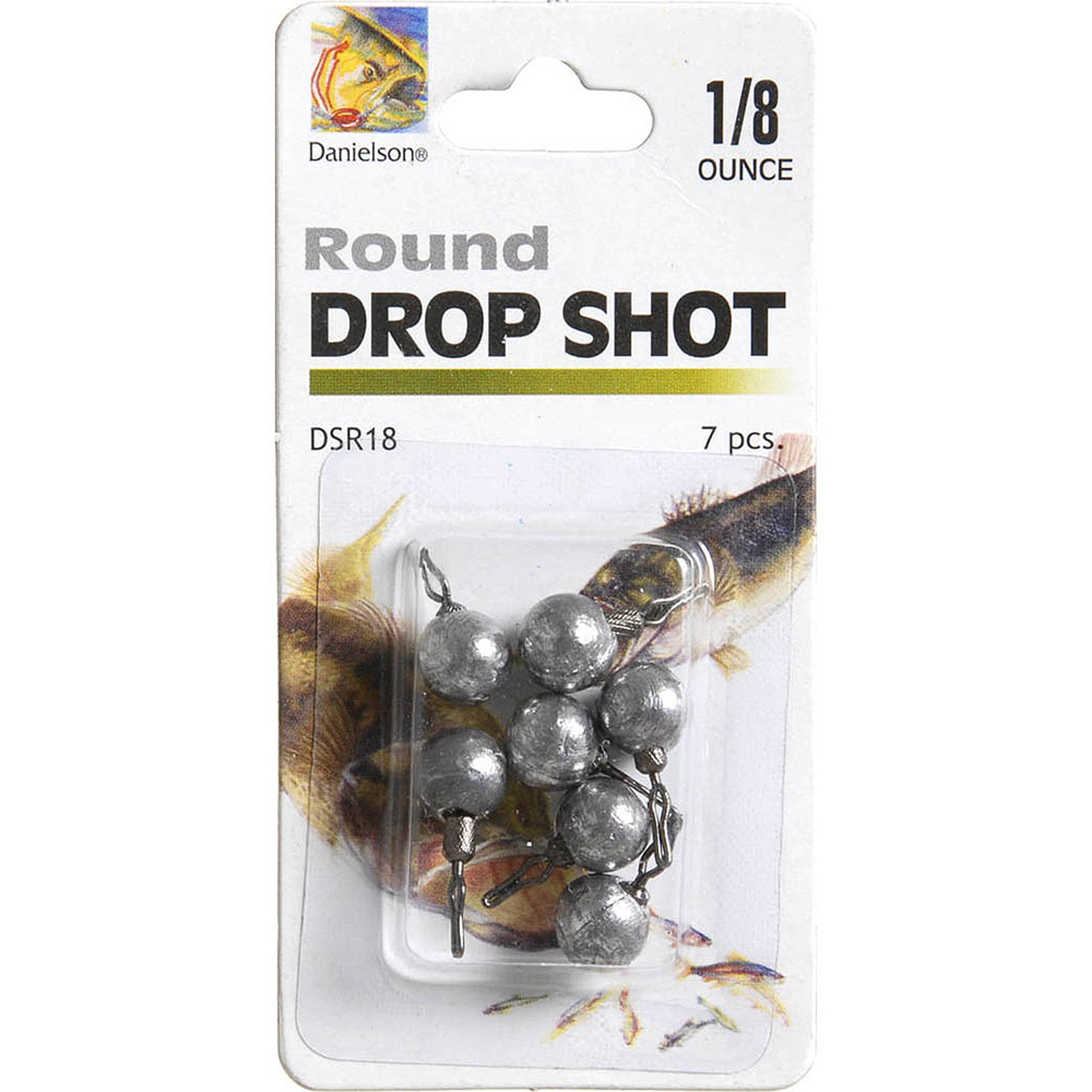Danielson Round Drop Shot Sinker Fishing Weight, 1/8 oz., 7-Pack