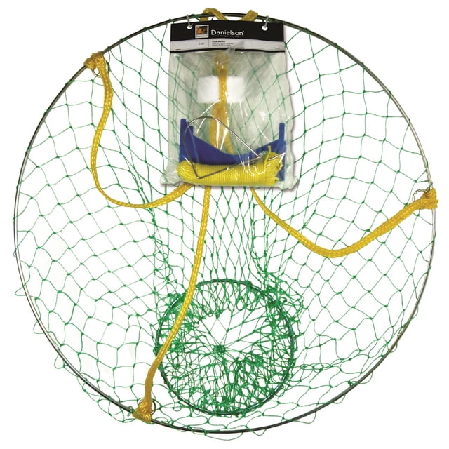 Danielson Crab Fishing Net Kit with Bait Pin and 48ft Retrieval Line ...