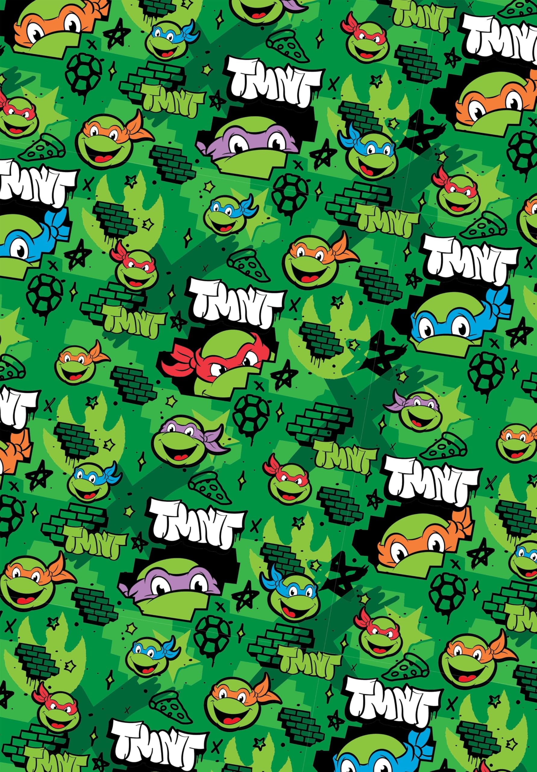 Danilo Promotions LTD Teenage Mutant Ninja Turtles Wrapping Paper 2 Sheet 2 Tags Birthday Gift Wrap
