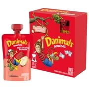 Danimals Pouches Strawberry Banana Squeezable Low Fat Yogurt, 3.5 OZ, 4 Ct