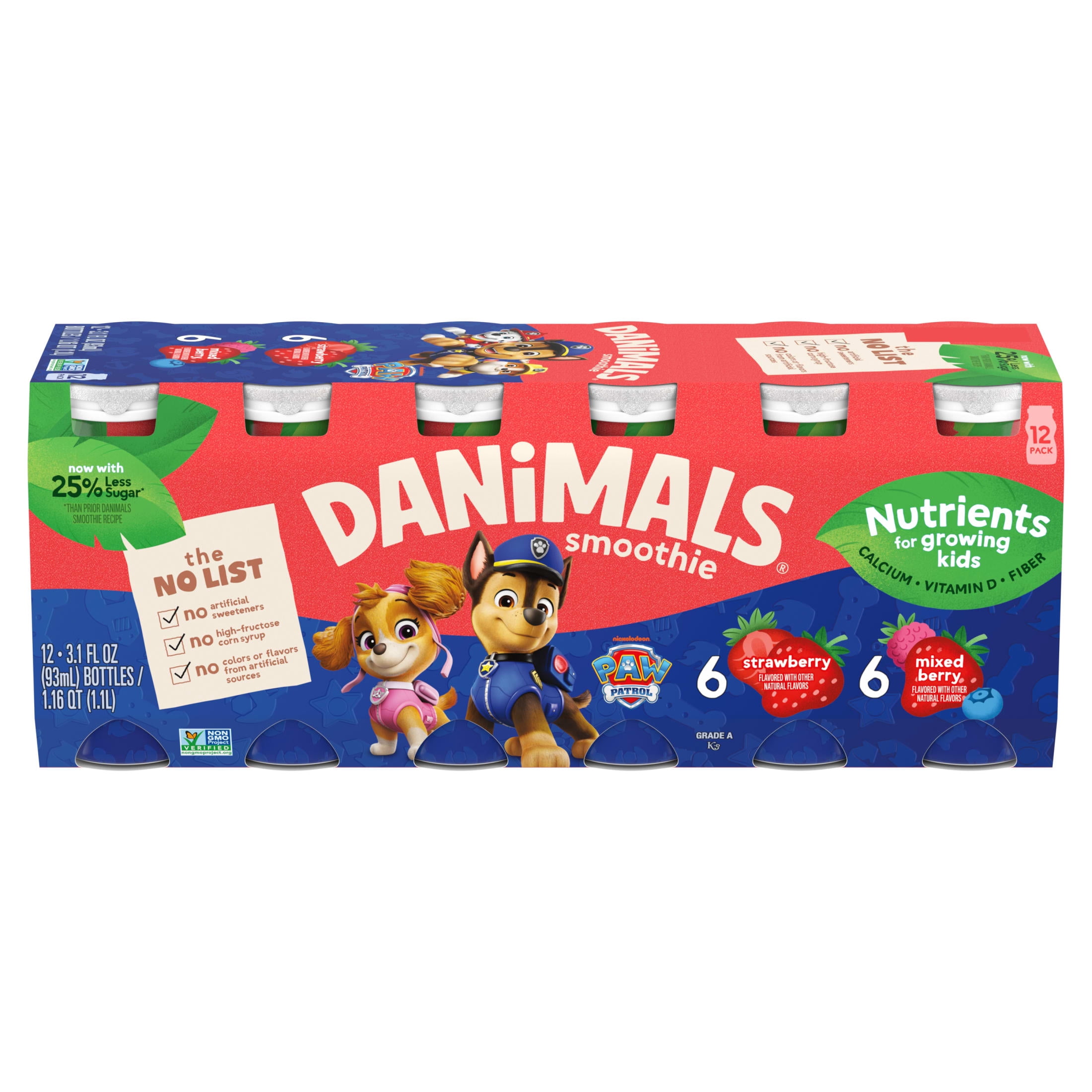 Danimals Multi-Pack Strawberry and Mixed Berry Dairy Smoothie