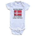 thumbnail image 1 of Danish Baby Like a Regular Baby Only Cuter Funny Denmark Flag Baby Bodysuit, 6-9 months white, 1 of 4