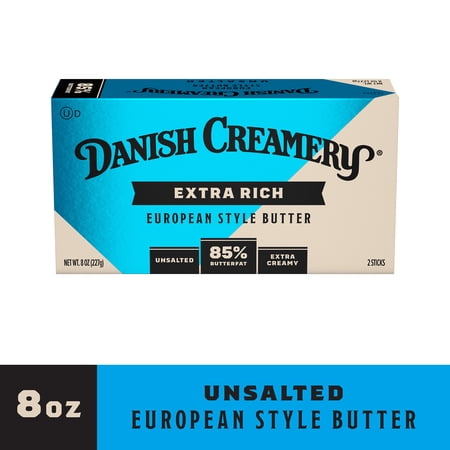 Danish Creamery European Style Unsalted Butter, 8 oz, 2 Sticks