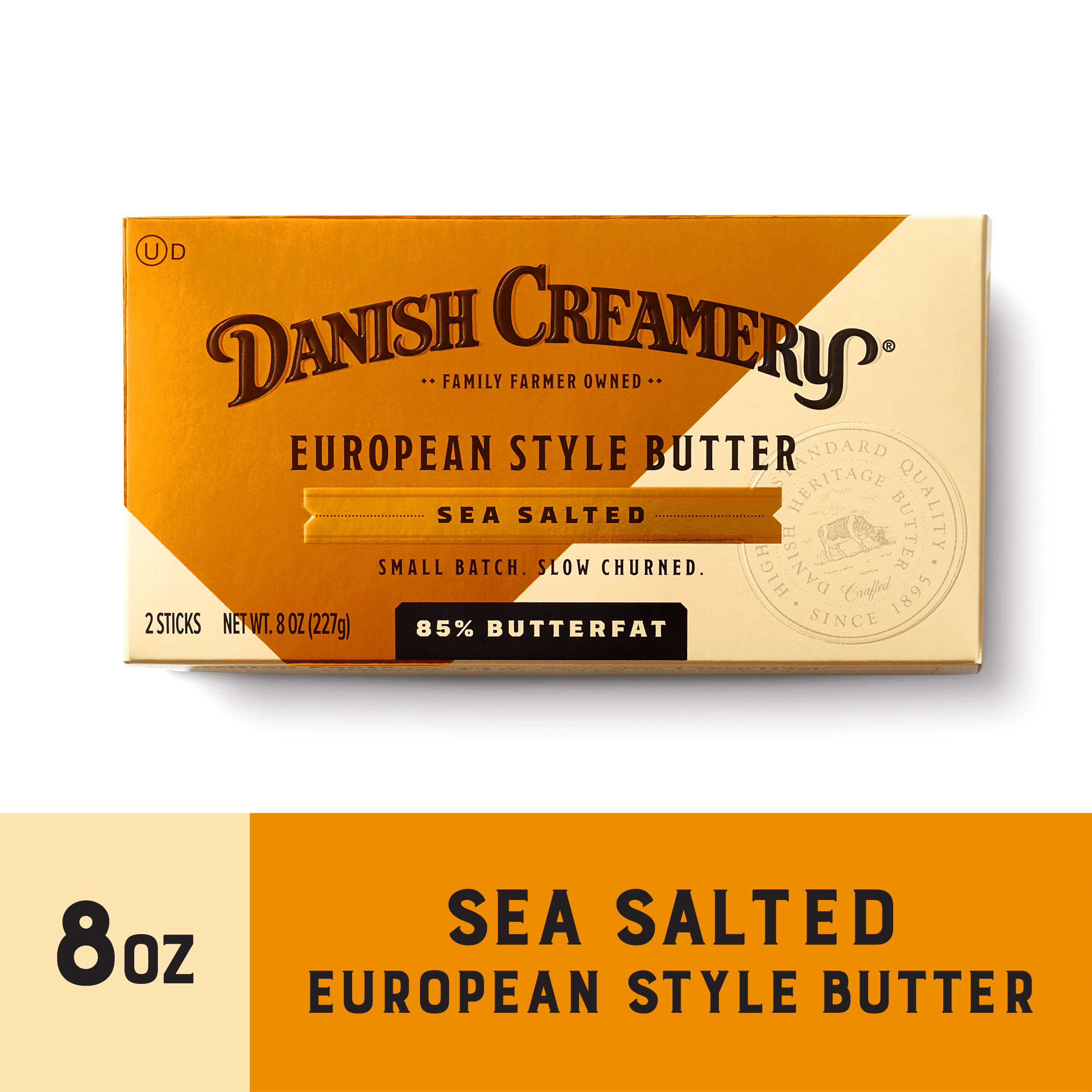 Danish Creamery European Style Butter with Sea Salt 8 oz, 2 Sticks