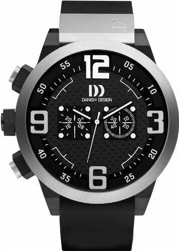 Danish Design IQ12Q1021 50mm Chronograph Black Rubber Quartz Sport Men