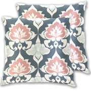 Danish Design Throw Pillow Covers 16x16 Inch 2 Packs Decorative Square for Living Room Couch Bed Sofa
