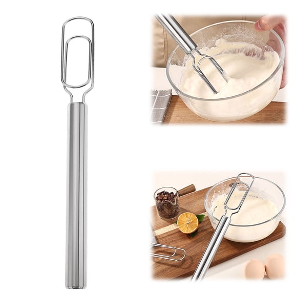 Danish Dough Mixer Reaching Bottom 12 Inch Stainless Steel Scraper Bread Whisk Cooking Mixing Pizza Jar Spatula Tool Silver 30cm