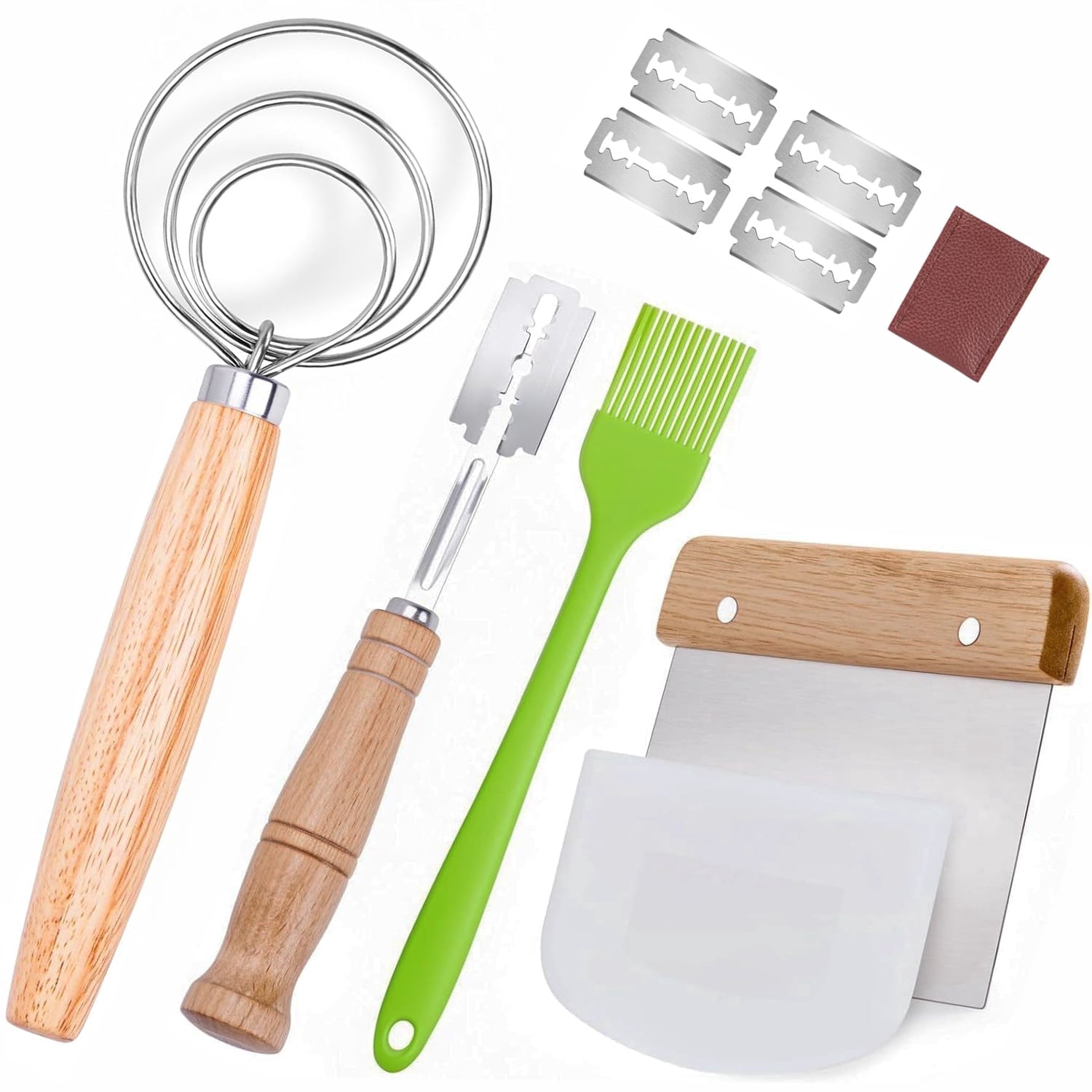 Danish Dough Whisk Set, 5 Pcs Bread Making Tools and Baking Supplies