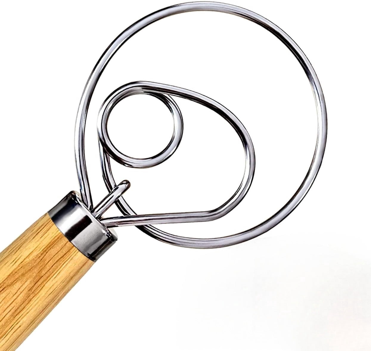 Danish Dough Whisk With Sourdough Cutter - Stainless Steel Bread Mixer Tool For Baking