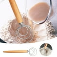 thumbnail image 1 of Danish Dough Whisk Stainless Steel Flour Mixer with Wooden Handle for Baking Bread Pizza and Kneading Tool, 1 of 7