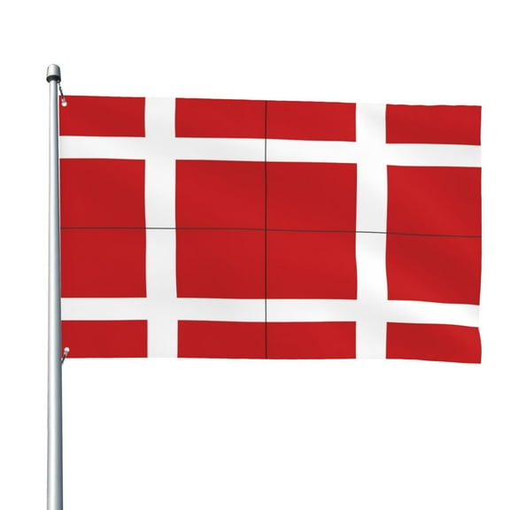 Danish Flag 4x6 Feet Flag Polyester Double Stitched With Grommets For Outdoor Indoor Decor