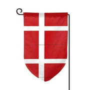 Danish Flag Double Sided Garden Flag for Indoor Outdoor Decorations 12.5 * 18 Inches Fillet