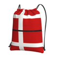 thumbnail image 1 of Danish Flag Drawstring Backpack Bag Water Resistant Yoga Shopping Cinch Bag Sackpack For Men Women, 1 of 7