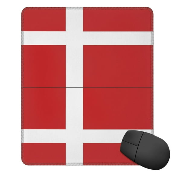 Danish Flag Square Mousepad Non Slip Rubber Base Mouse Mat For Office Laptop 11.8"X9.8" Inch
