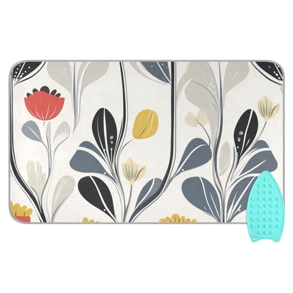 Danish Flower Design Ironing Mat Blanket for Table Top Travel Portable Ironing Board Pad 47.2x27.6 Inch