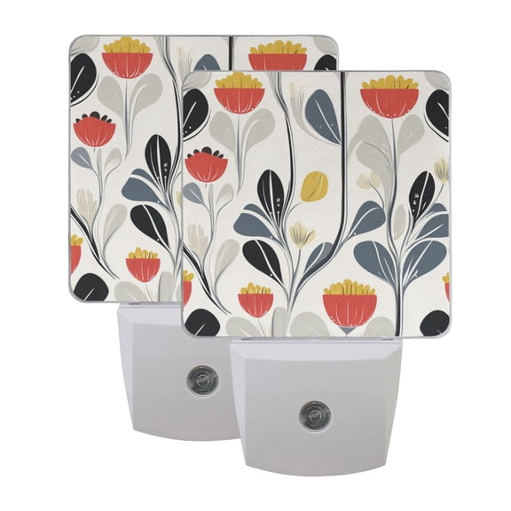 Danish Flower Design LED Night Light with Smart Sensor Plug Into Wall Dusk to Dawn 2 packs
