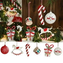 Danish Hand Painted Christmas Tree Ornament Border Festive Miniature Drum Hanging Holiday Atmosphere Hangs Easy To Use