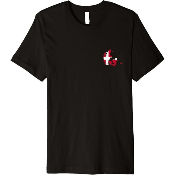 Danish Map and Flag Chest Logo - Denmark Souvenir Premium T-Shirt mens t shirt，black，women，funny，misfits，men，journey，t-shirt