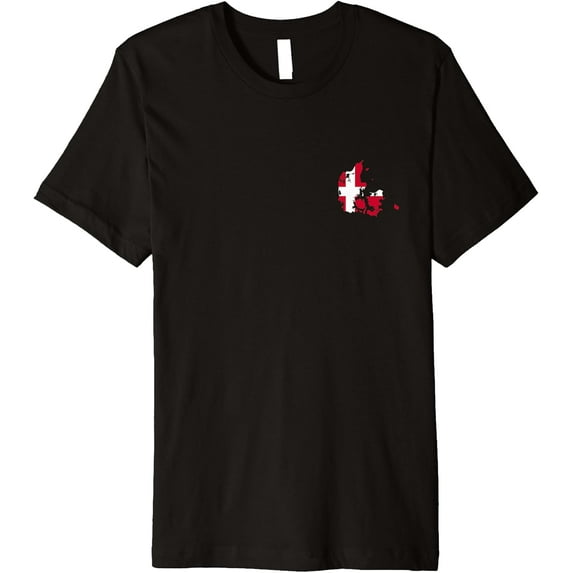 Danish Map and Flag Chest Logo - Denmark Souvenir Premium T-Shirt mens t shirt,black,women,funny,misfits,men,journey,t-shirt