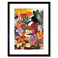 thumbnail image 1 of Danish Pastel Aesthetic Florist Flower Market Watercolour Painting Woman Floral Artwork Framed Wall Art Print 9X7 Inch, 1 of 5