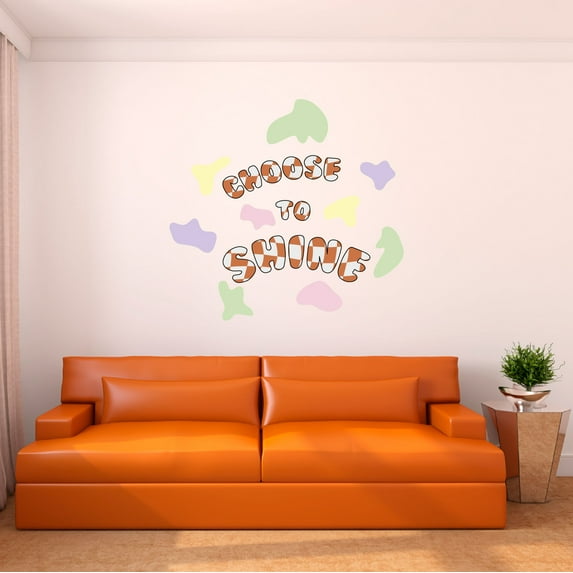 Danish Pastel Wall Decal Abstract Irregular Random Pastel Coloured Blobs Bedroom Wall Decal for Girls Quotes and Sayings Cute Themed Room Décor - Size: 20 In x 18 In