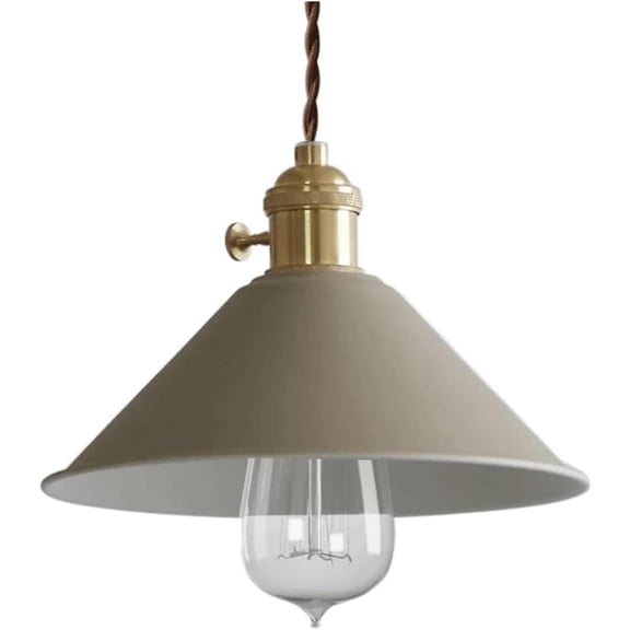 Danish Style Pendant Light | Rustic Iron Metal Triangular Chandelier Industrial Lighting for Dining Room, Bedroom, Foyer, Entryway, Hallway (White)(Khaki)