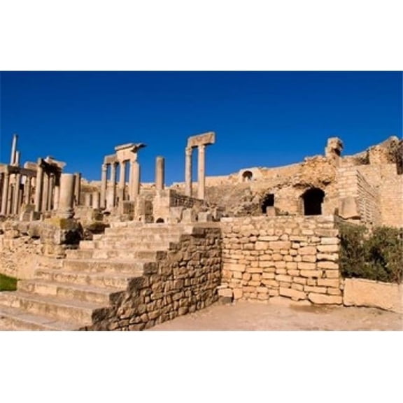 Danita Delimont PDDAF47BBA0099B Roman Theater Ancient Architecture Dougga Tunisia Poster Print by Bill Bachmann, 17 x 11