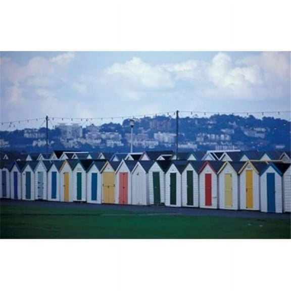 Danita Delimont PDDEU33NWH0210B Beach Huts of Paignton Devon England Poster Print by Nik Wheeler, 24 x 15