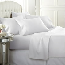 Danjor Linens 1800 Series 6 Piece Bedding Sheet & Pillowcases Sets with Deep Pockets, King, White