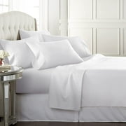 Danjor Linens 6 Piece Hotel Luxury Soft 1800 Series Premium Bed Sheets Set with Deep Pockets, California King, White