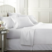 Danjor Linens 6 Piece Hotel Luxury Soft Microfiber 1800 Series Premium Bed Sheets Set with Deep Pockets, Queen, White