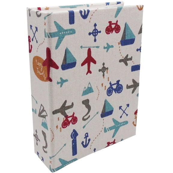 Dankeler Kids Photo Album, 100 Pockets 4x6 Picture Album, Slip-in Linen Cover Photo Album Book for Boys, Girls(Airplane)