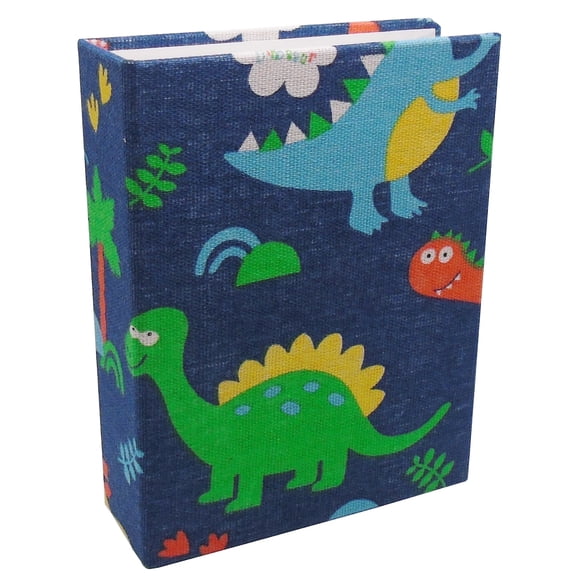 Dankeler Kids Photo Album, 100 Pockets 4x6 Picture Album, Slip-in Linen Cover Photo Album Book for Boys, Girls(Dino)