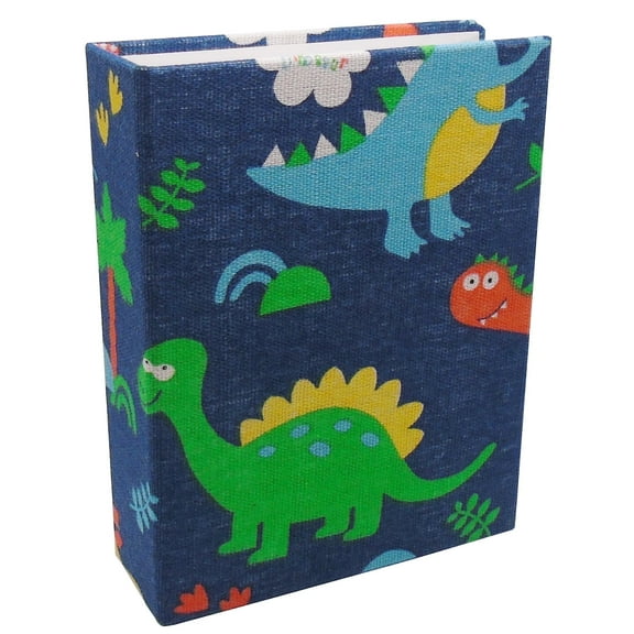 Dankeler Kids Photo Album, 100 Pockets 4x6 Picture Album, Slip-in Linen Cover Photo Album Book for Boys, Girls(Dino)