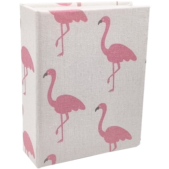 Dankeler Kids Photo Album, 100 Pockets 4x6 Picture Album, Slip-in Linen Cover Photo Album Book for Boys, Girls(Flamingo)