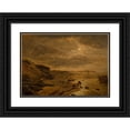 thumbnail image 1 of Dankvart Dreyer 14x11 Black Ornate Wood Framed Double Matted Museum Art Print Titled: Moonlight. the West Coast of Jutland at Bovbjerg (1843), 1 of 5