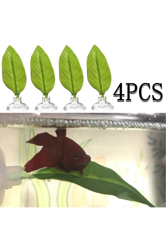 -4 Pcs Betta Fish Leaf Pad Home Decoration Betta Fish hammock Betta Fish Tank Accessories Betta Fish Toys For Small Fish Tanks, Large Fish Tanks, Aquariums