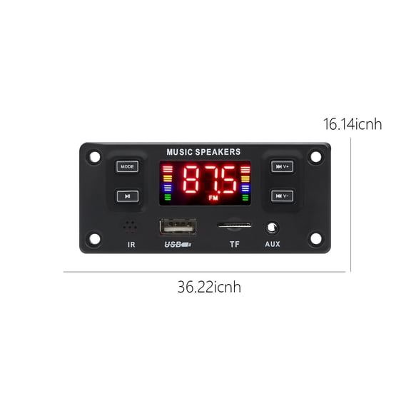 Danloap 60W Bluetooth Car MP3 Player 3.6x1.6inch Plastic USB Card Reader FM Radio AUX Input Remote Control Hands-Free Calling Compatible with 12V Cars Audio Accessories Black,Free Size