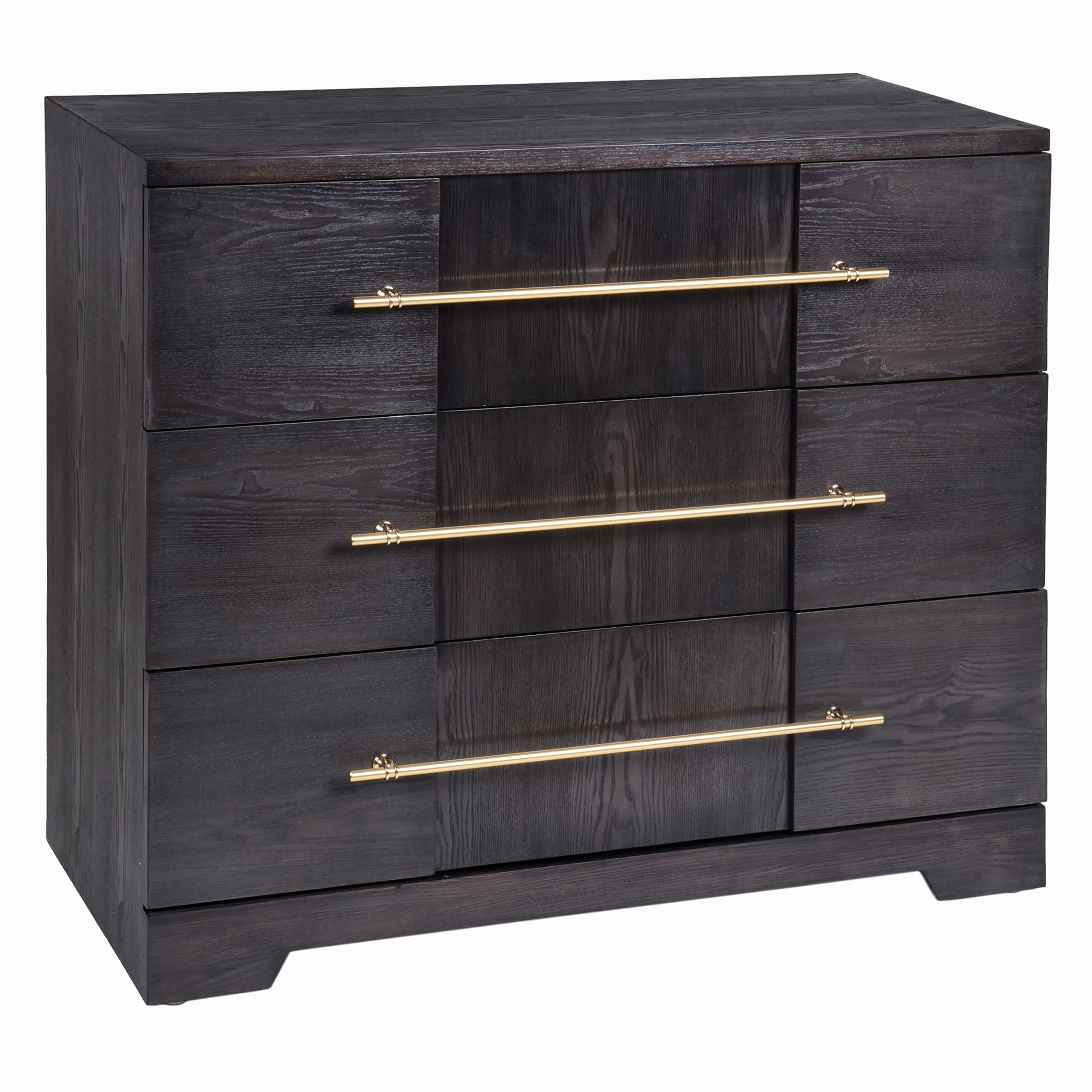 Dann Foley 36'' Gray and Medium Wood 3-Drawer Chest