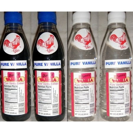 Danncy Clear & Dark Pure Mexican Vanilla Extract 4x 12 Oz each