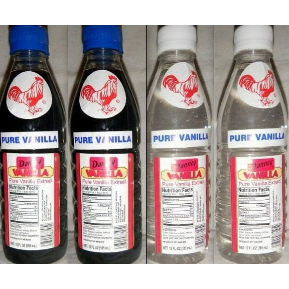 Danncy Clear & Dark Pure Mexican Vanilla Extract 4x 12 Oz each