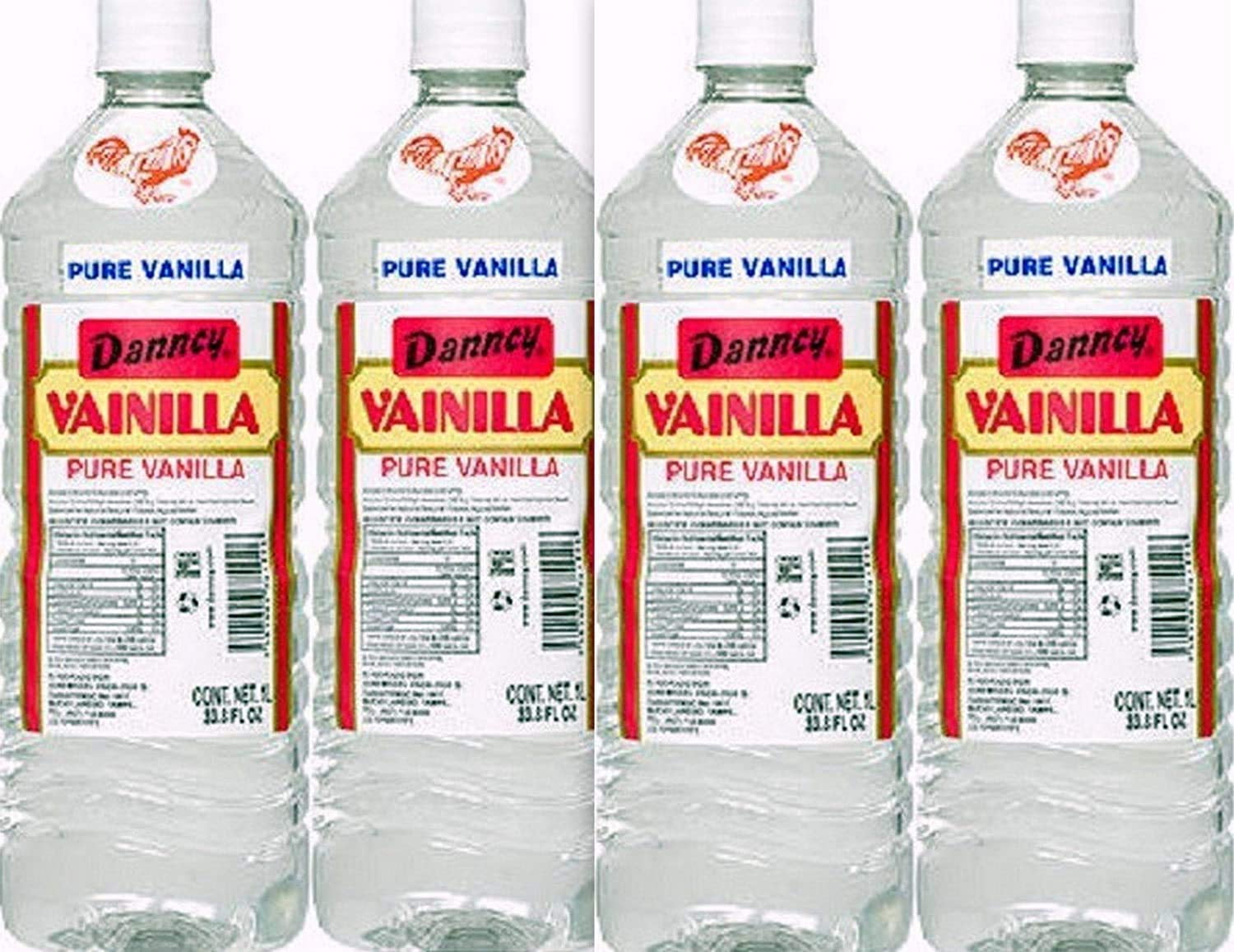 Danncy Clear Pure Mexican Vanilla Extract From Mexico 33oz Each 4 Plastic Bottle Lot Sealed by Danncy