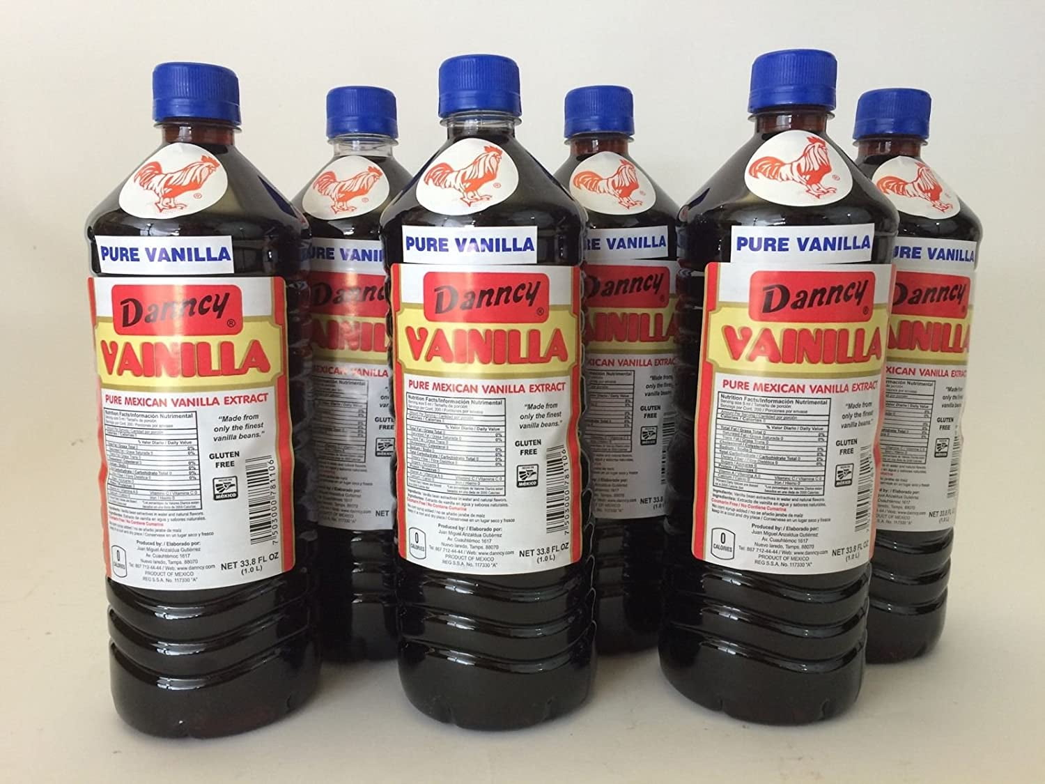 Danncy Dark Pure Mexican Vanilla Extract 6x 33.8 Fl oz each
