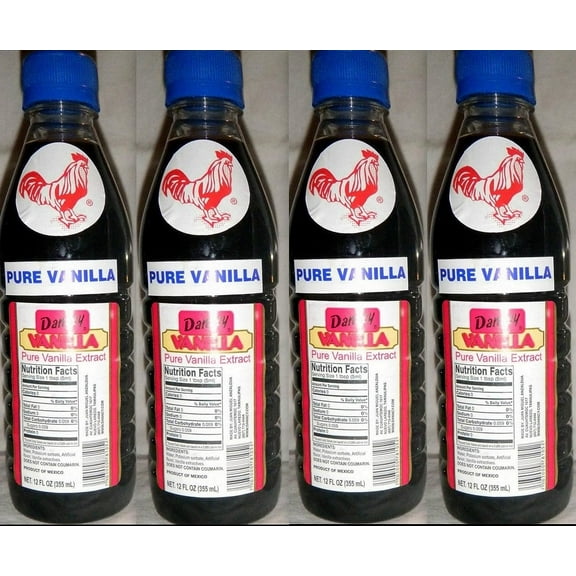 Danncy Dark Pure Mexican Vanilla Extract From Mexico 12oz Each 4X Plastic Bottle Lot Sealed