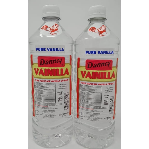 Danncy Pure Clear Mexican GGA1 Vanilla Extract 33.8 Ounce Bottles Pack of 2