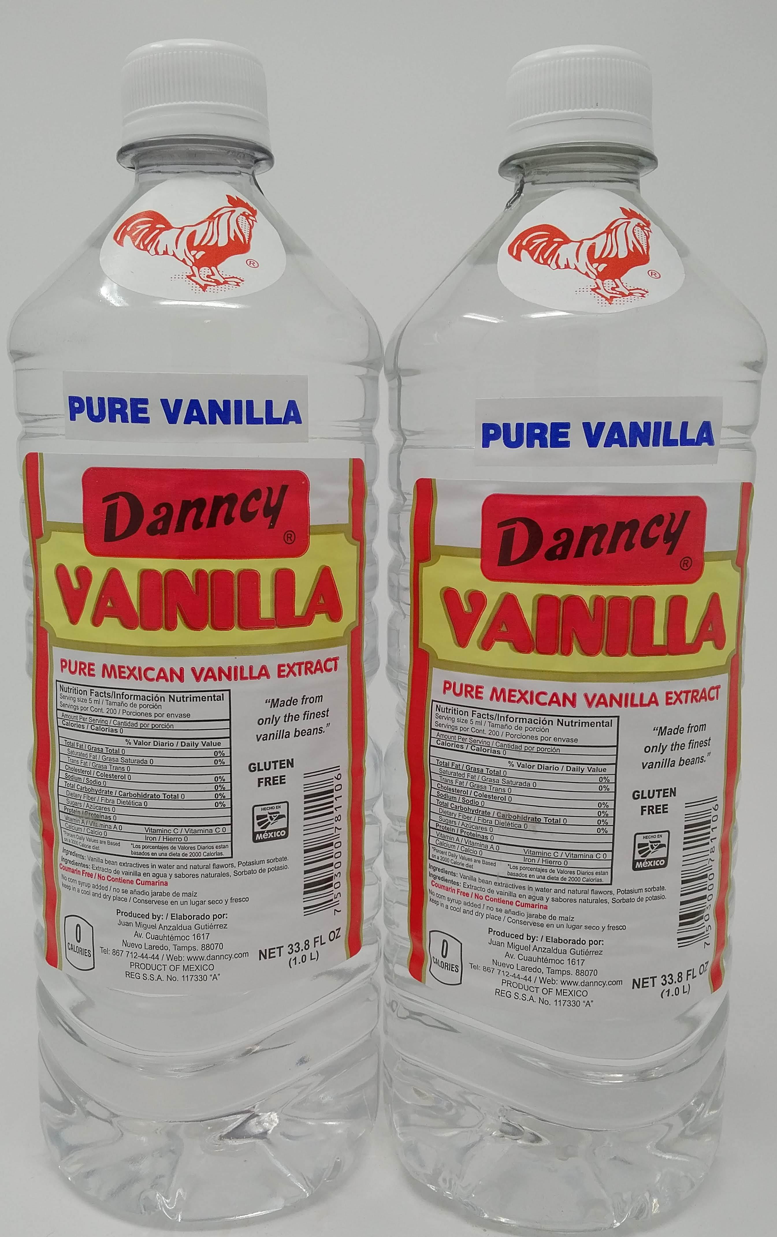 Danncy Pure Clear Mexican GGA1 Vanilla Extract 33.8 Ounce Bottles Pack of 2