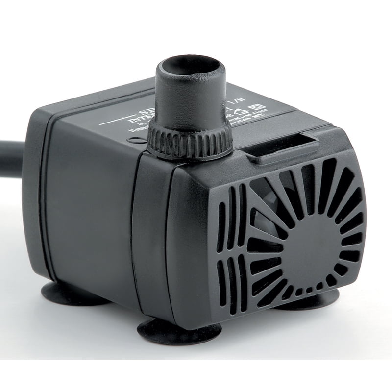Black Plastic Mini Fountain Pump with Magnetic Drive, 35 GPH
