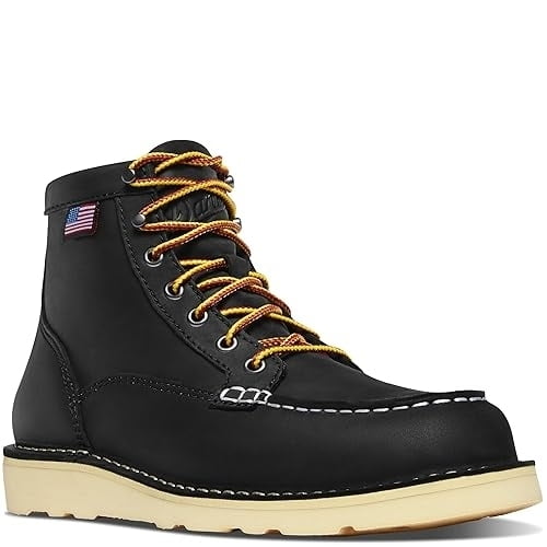 Danner 6 Bull Run Moc Toe Work Boots for Women - Durable Full-Grain Leather with Non Slip Wedge Outsole and 3-Density
